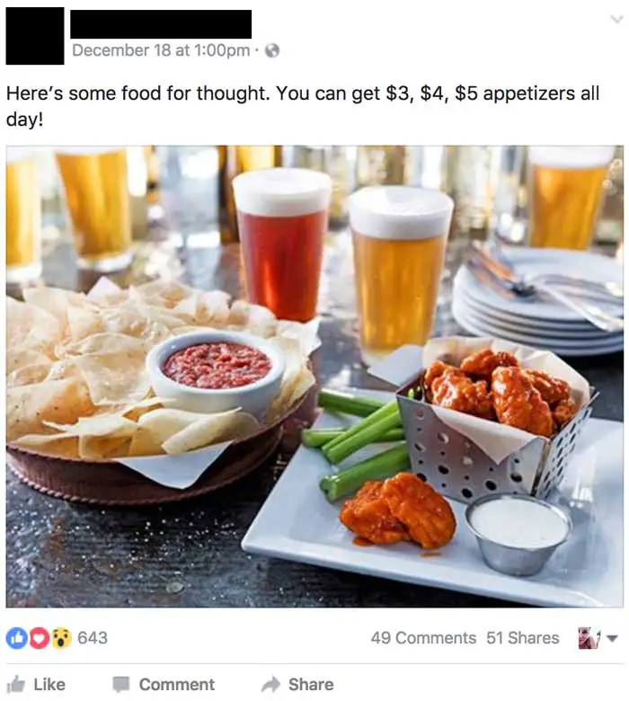 Facebook screenshot