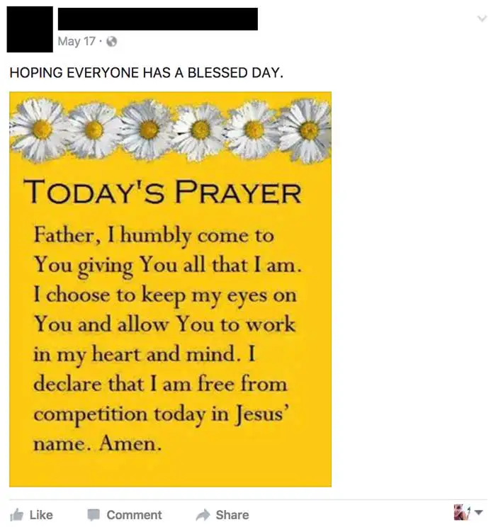 Facebook screenshot