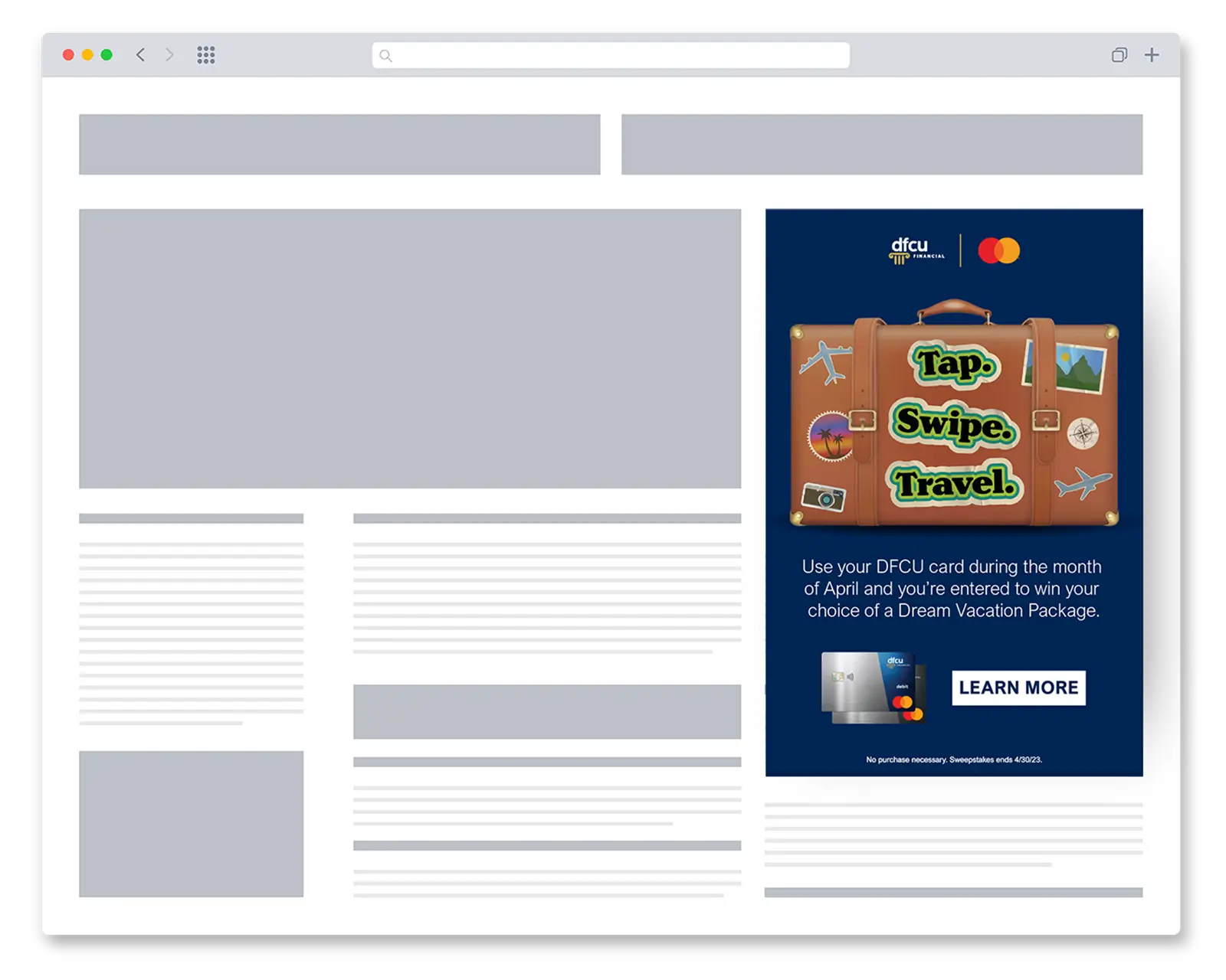 DFCU Financial Tap. Swipe. Travel. Campaign