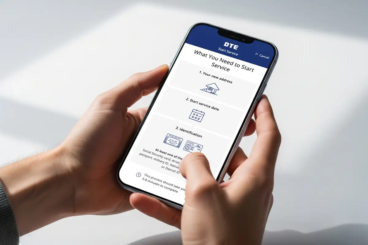 person using DTE Energy mobile app