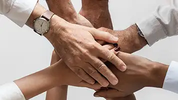 hands meeting in center