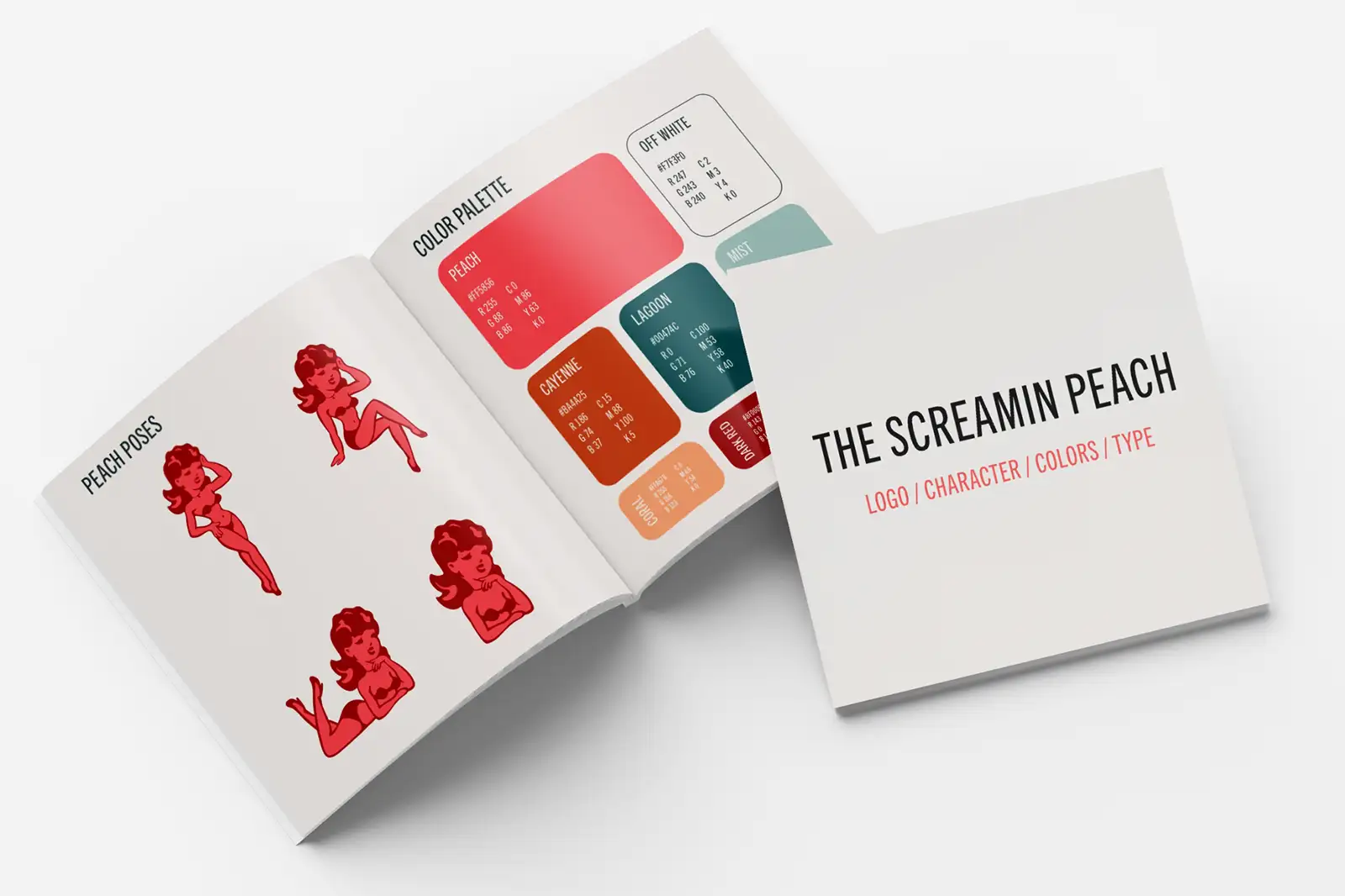 The Screamin Peach brand guidelines booklet
